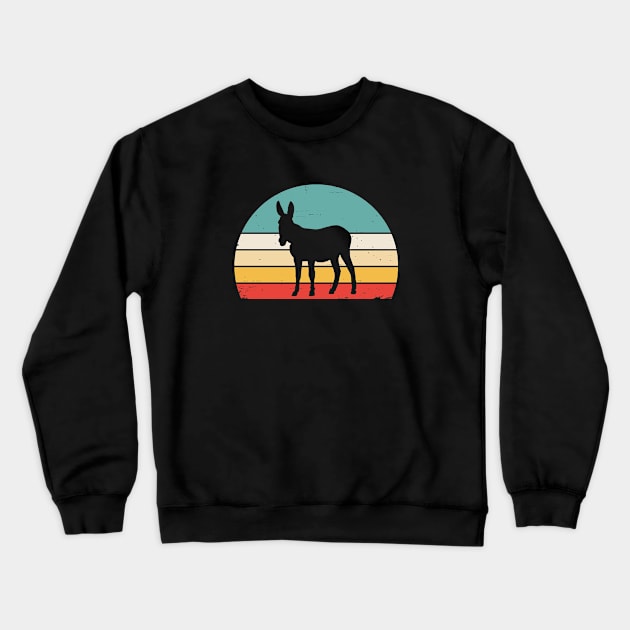 Donkey Lover Owner Retro Sun Crewneck Sweatshirt by BlueTodyArt